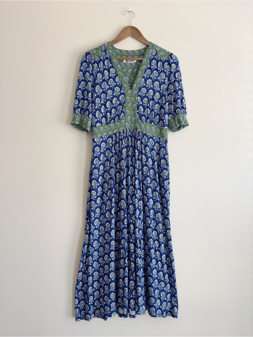Boden Lily Jersey Midi Tea Dress Sapphire Blue Sz 8
